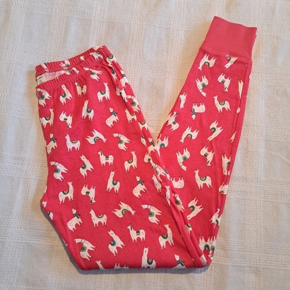 Mini Boden girls size 12 years llama pajama pants red with white llama's, new